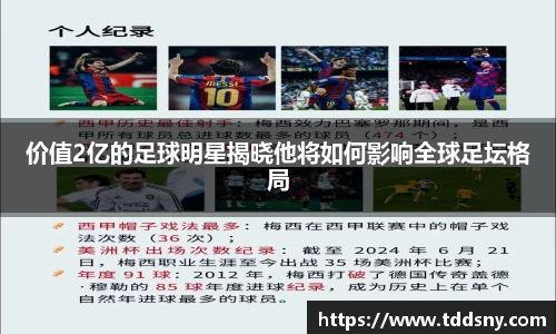 价值2亿的足球明星揭晓他将如何影响全球足坛格局